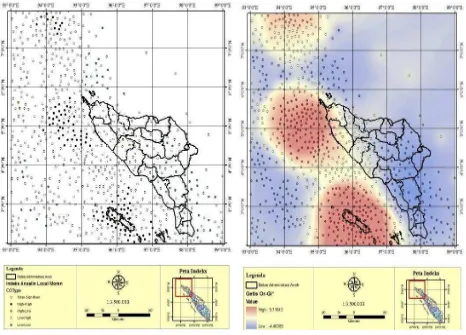 Figure 4. Spatial Clustering Map, using Anselin Local Moran Method 