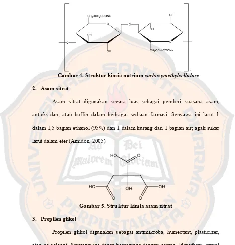 Gambar 4. Struktur kimia natrium  carboxymethylcellulose 
