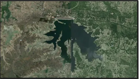 Figure 1. The upper appearance of Gondang Dam from Google Earth. 