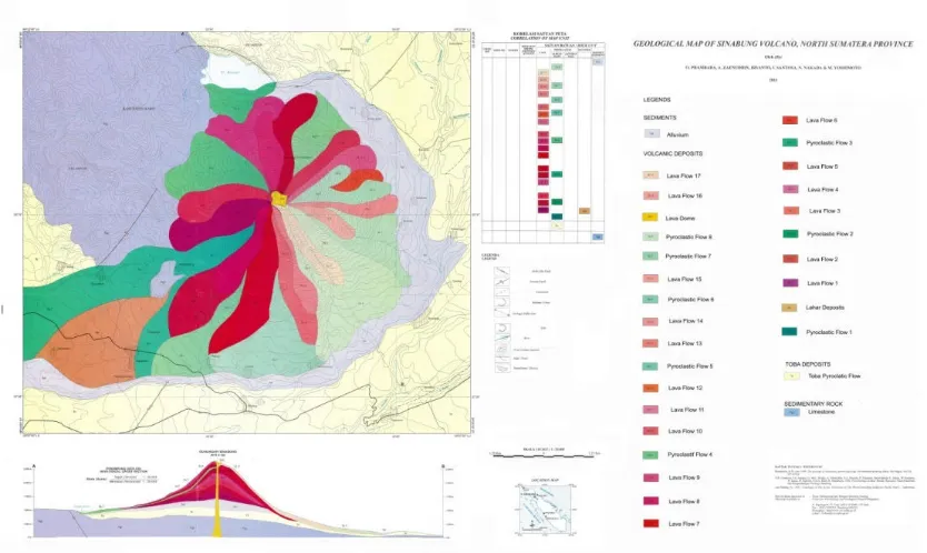 Figure 3. Geologic map of Sinabung Volcano (Geologic Agency of Indonesia, 2011)