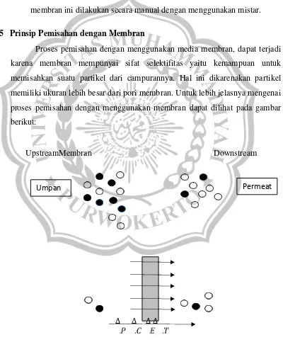 Gambar 2.2. Proses Pemisahan dengan Membran (Mulder, M, 1995). ∆, ∆ , ∆ ,∆