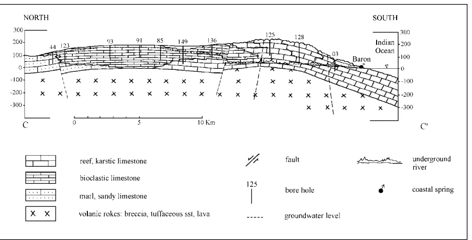 Fig. 7 Hydrogeologic model of Baron spring (updated and revised from Kusumayudha, 2005)  