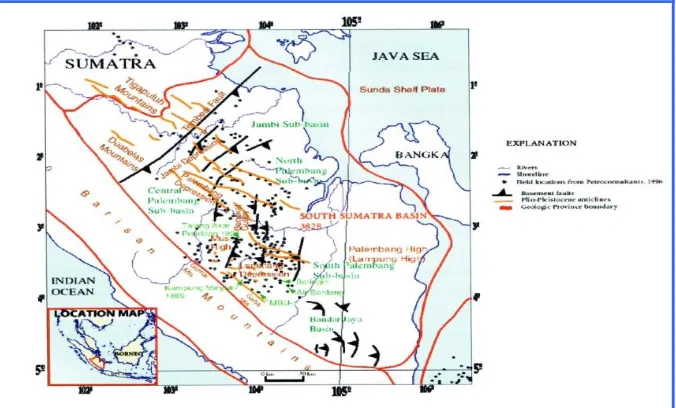 Gambar III.2 Peta Geologi Regional Daerah Sumatera Selatan (Gafoer, dkk)  