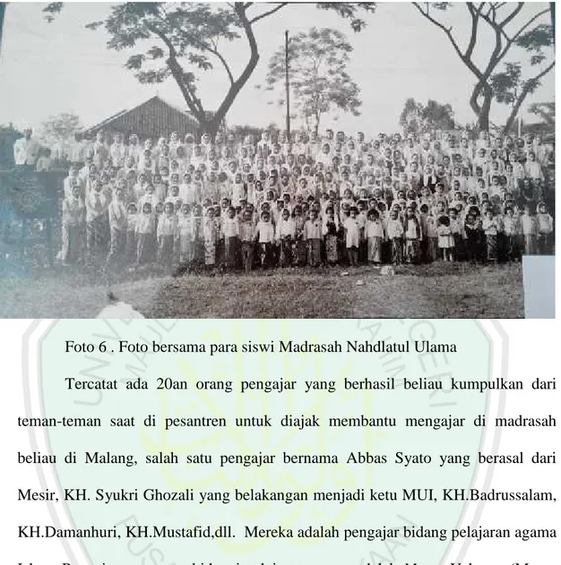 Foto 6 . Foto bersama para siswi Madrasah Nahdlatul Ulama
