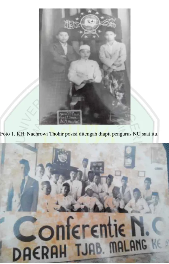 Foto 1. KH. Nachrowi Thohir posisi ditengah diapit pengurus NU saat itu.