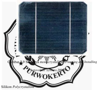 Gambar 2.9 Sel surya monocrystalline (Planning and Installing