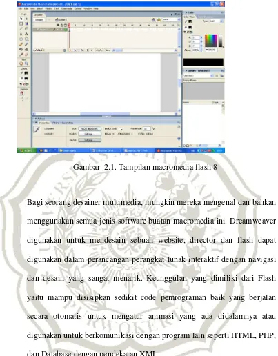 Gambar  2.1. Tampilan macromedia flash 8 