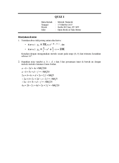 Saifoe - Manajemen Konstruksi Quiz 1 Metode Numerik 2017