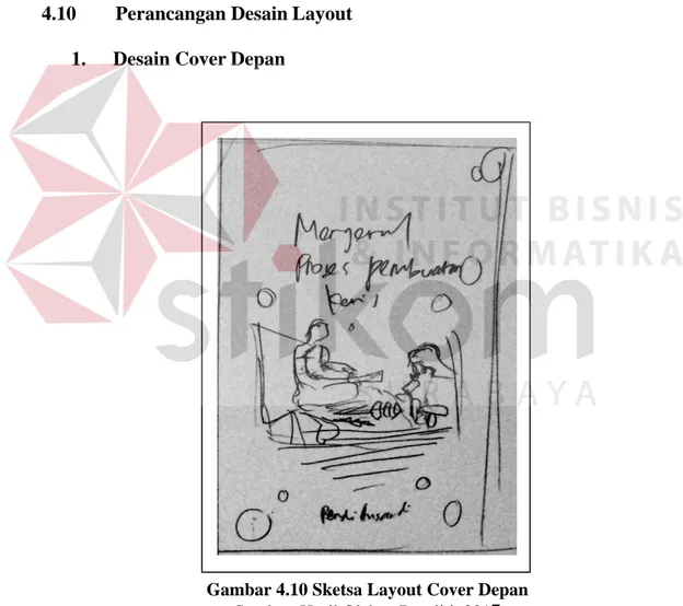 Gambar 4.10 Sketsa Layout Cover Depan  Sumber: Hasil Olahan Peneliti, 201 7
