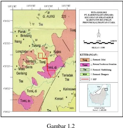 Gambar 1.2 Peta Geologi Kecamatan Sekatak Buji, Kabupaten 