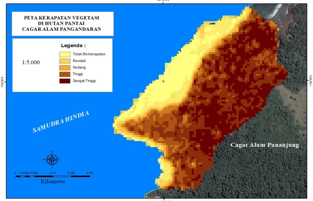 Figure 4. Map of coastal forest vegetation density 