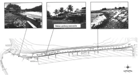 Gambar  8. Peta Situasi Lokasi Studi antara muara Sungai Batang arau dengan muara sungai                         Banjir Kanal 
