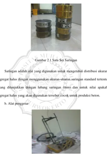 Gambar 2.1 Satu Set Saringan 