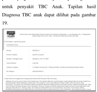 Gambar 19. Hasil Diagnosa TBC Anak 