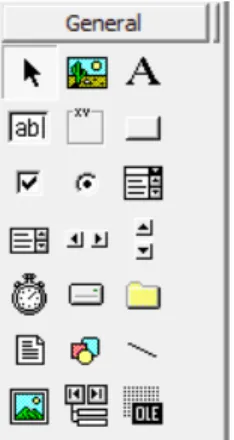 Gambar 5. Toolbar Visual Basic 6.0  Toolbox 