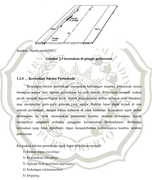 Gambar 2.3 kerusakan di pinggir perkerasan 