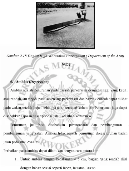 Gambar 2.18 Tingkat High  Kerusakan Corrugation ( Department of the Army 