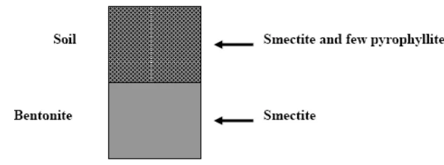 Figure 4.  the sketch of the soil profile and underlying  bentonite  