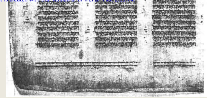 Gambar 15.1: Contoh halaman dari Leningrad Codex. Halaman folio yang ditunjukkan ini mencakup Kejadian 12: 1 B- 13:7A