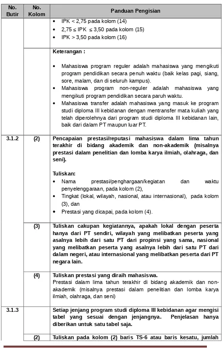 tabel  yang  sesuai  dengan  jenjangnya.   Penjelasan  hanya