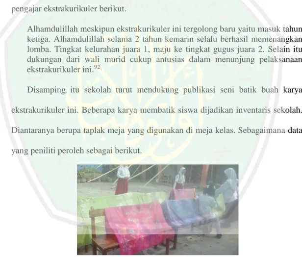 Gambar 4.2 Kain Batik Ukuran Taplak saat Dijemur                                                             