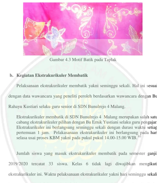 Gambar 4.3 Motif Batik pada Taplak 
