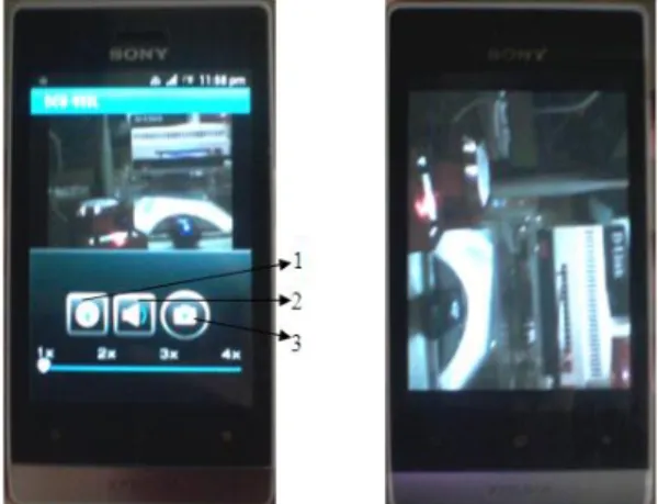 Gambar 8 Monitoring IP Camera  Menggunakan Smartphone  Keterangan Gambar 8. 