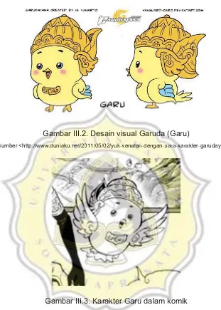 Gambar III.2. Desain visual Garuda (Garu)GGaGaGaammbmbmmmbmb arbbb III.2. DDeDDeeesaain vvisi ual GaGaGarurururururururuuuddaddaddadadaaa (((GGaaruu)