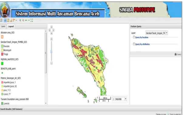 Gambar 8.  Multi Ancaman untuk abrasi, hightide, banjir dan tsunami untuk level propinsi Aceh 