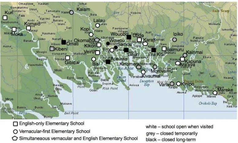 Figure 5. Schools visited between 2009 and 2012 in west Gulf.4