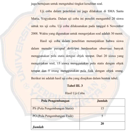 Tabel III. 3 