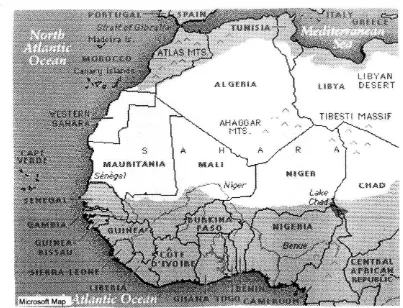 Figure 1: Map of North and West Africa 