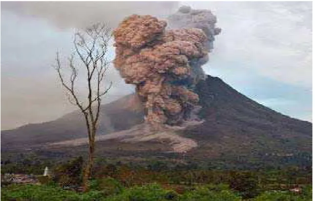 Gambar 1. Letusan Gunung Sinabung (Tanggal 1 Februari 2014) 