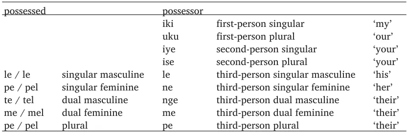 Table 2.11. Olo reflexive pronouns