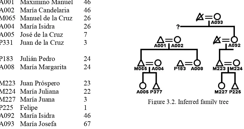 Figure 3.2. Inferred family tree 