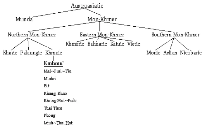 Figure 2: Kmhmu' Linguistic Family Tree 