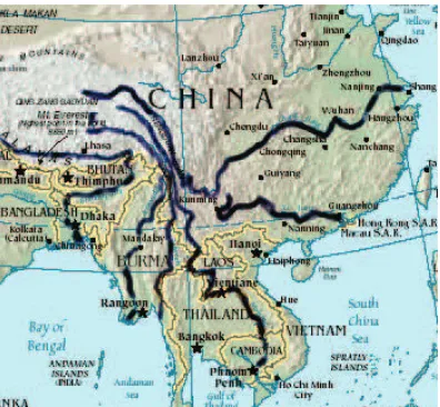 Figure 10. Mainland Southeast Asia riverine migration routes 