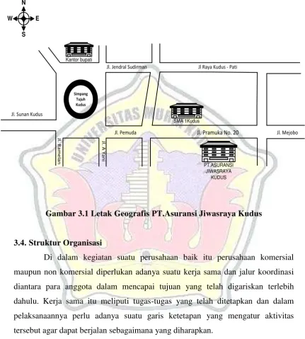 Gambar 3.1 Letak Geografis PT.Asuransi Jiwasraya Kudus 
