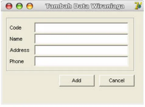 Gambar X: Rancangan Input Data Wiraniaga