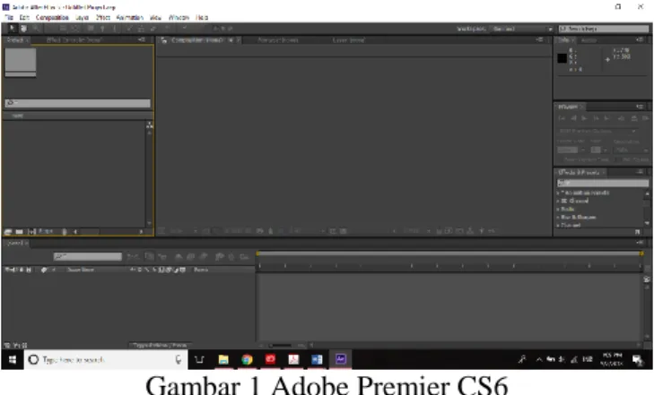 Gambar 1 Adobe Premier CS6  Adobe Photoshop CS6 