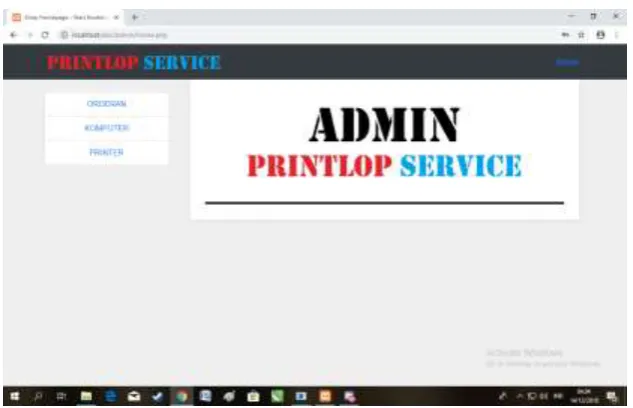Gambar 4.7 tampilan home admin 