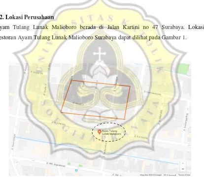 Gambar 1. Lokasi Restoran Ayam Tulang Lunak Malioboro Surabaya 