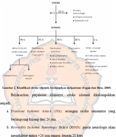 Gambar 2. Klasifikasi stroke iskemik berdasarkan mekanisme (Fagan dan Hess, 2005)  