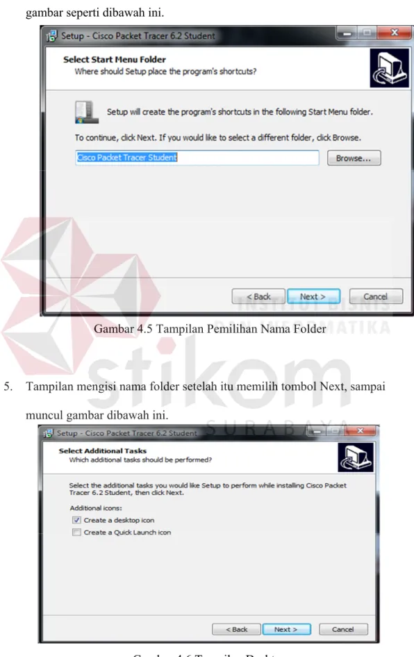 Gambar 4.5 Tampilan Pemilihan Nama Folder 