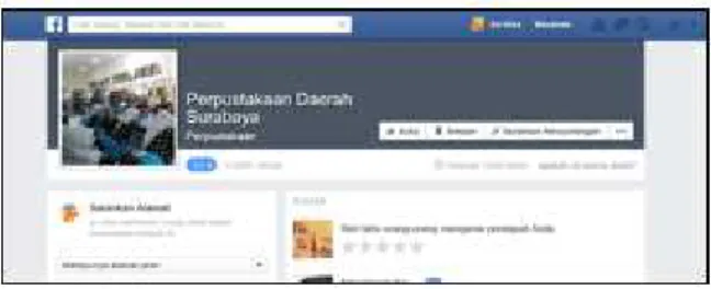 Gambar 1 Fanpage Perpustakaan Daerah Surabaya  (Sumber: www.facebook.com/perpusdasurabaya, 
