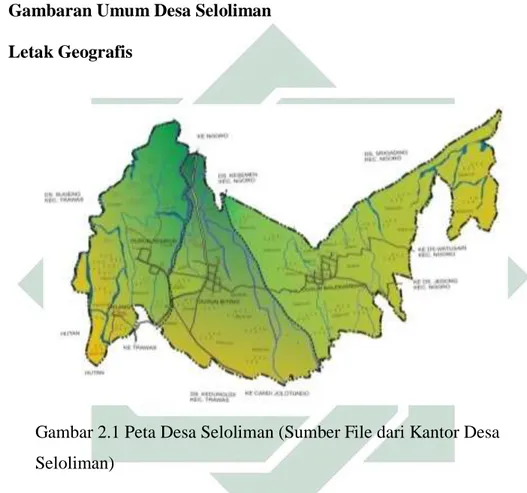 Gambar 2.1 Peta Desa Seloliman (Sumber File dari Kantor Desa  Seloliman) 