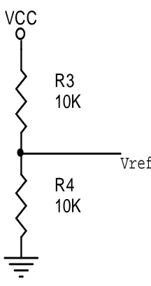 Gambar 3.4 Konfigurasi tegangan referensi dengan pembagi tegangan 