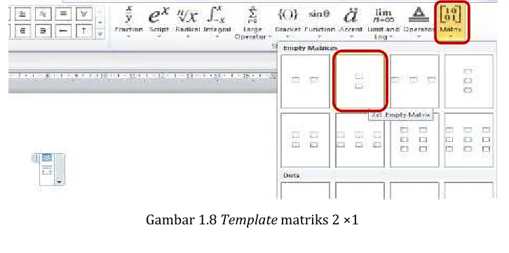 Gambar 1.8 Template matriks 2 ×1