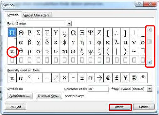 Gambar 1.3 Simbol  dan Scroll bar vertikal