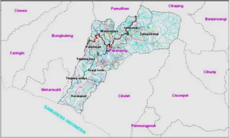 Gambar 1. Peta administratif Kecamatan Pakenjeng, Kabupaten Garut 